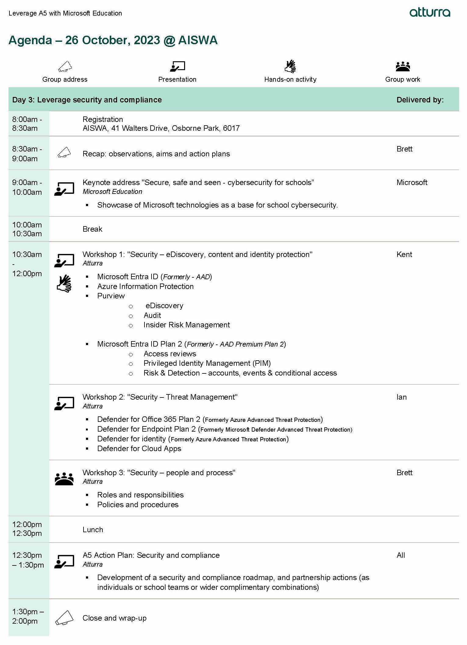 Agenda Day 3
